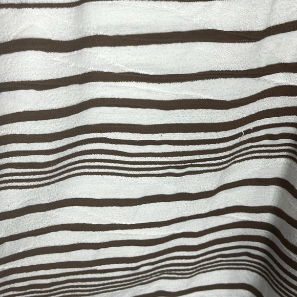 Alfred Dunner Womens Top Chocolate Brown Cream XL Pullover Beading Stripes Flaw - Picture 7 of 11